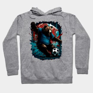 Grizzly Bear Sports Player Soccer Futball Football - Graphiti Art Graphic Trendy Holiday Gift Hoodie